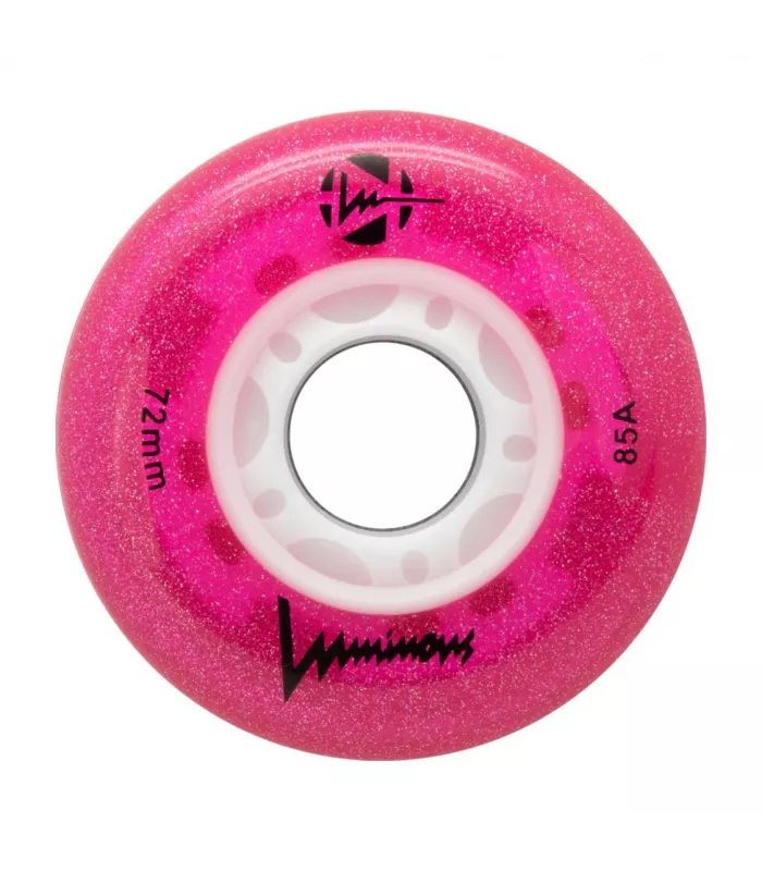Ruedas Led LUMINOUS para patines 72mm/85a Glitter Pink