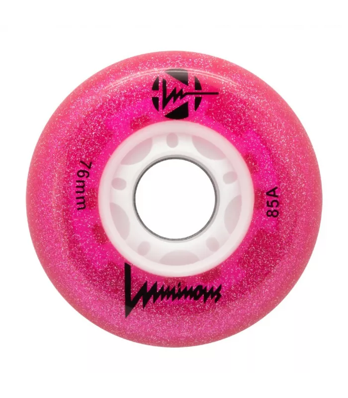 Ruedas Led LUMINOUS para patines 76mm/85a Glitter Pink
