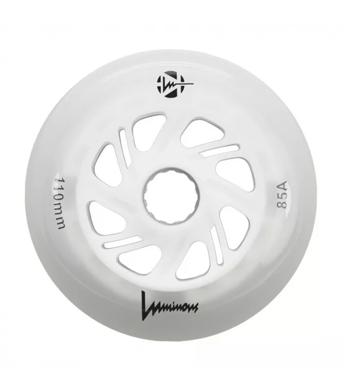 Ruedas Led LUMINOUS para patines 110mm/85a White/Glow