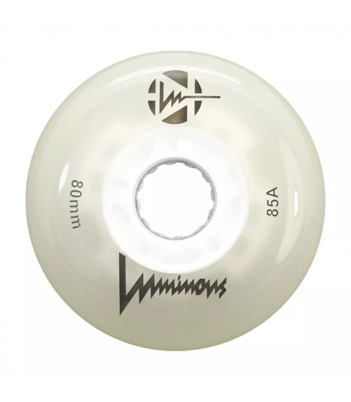 Ruedas Led LUMINOUS para patines 80mm/85a White/Glow