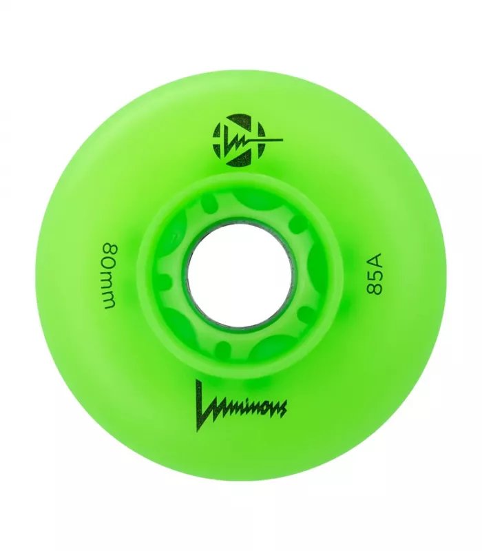 Ruedas Led LUMINOUS para patines 80mm/85a Green Apple Glow