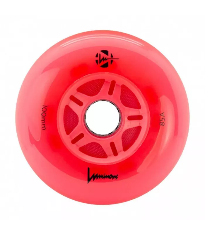Ruedas LED LUMINOUS para patines 100mm/85a Red - Rojas