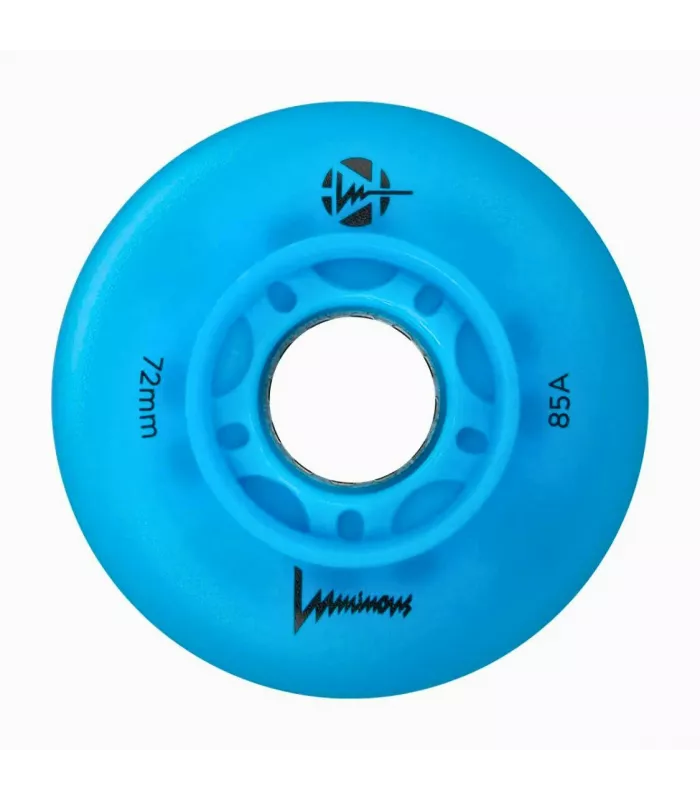 Ruedas Led LUMINOUS para patines 72mm/85a Blue Ocean Glow