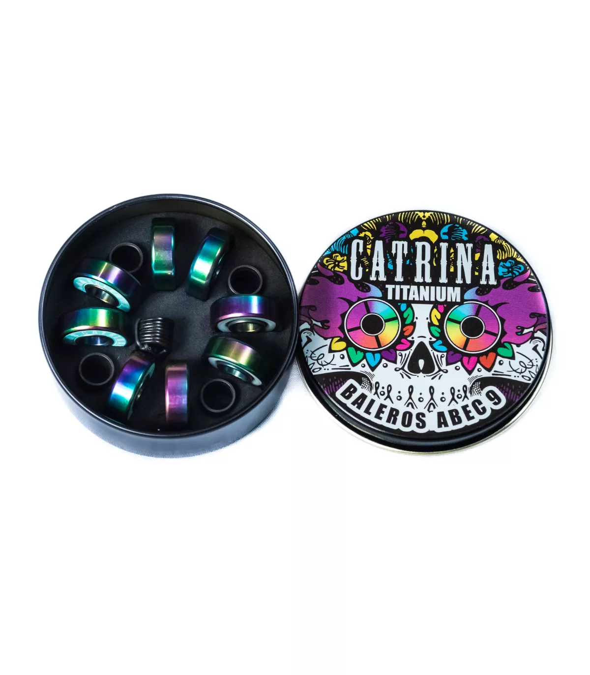 Baleros Catrina Titanium ABEC9 Tornasol (Pack 8) | Peligro FSK Shop