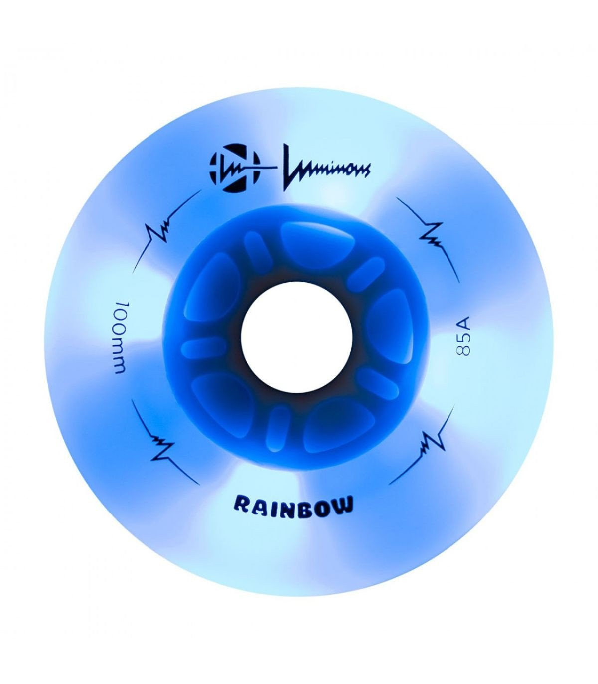 Ruedas LED LUMINOUS para patines 100mm/85a Rainbow White Multicolor