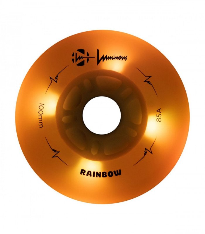 Ruedas LED LUMINOUS para patines 100mm/85a Rainbow White Multicolor