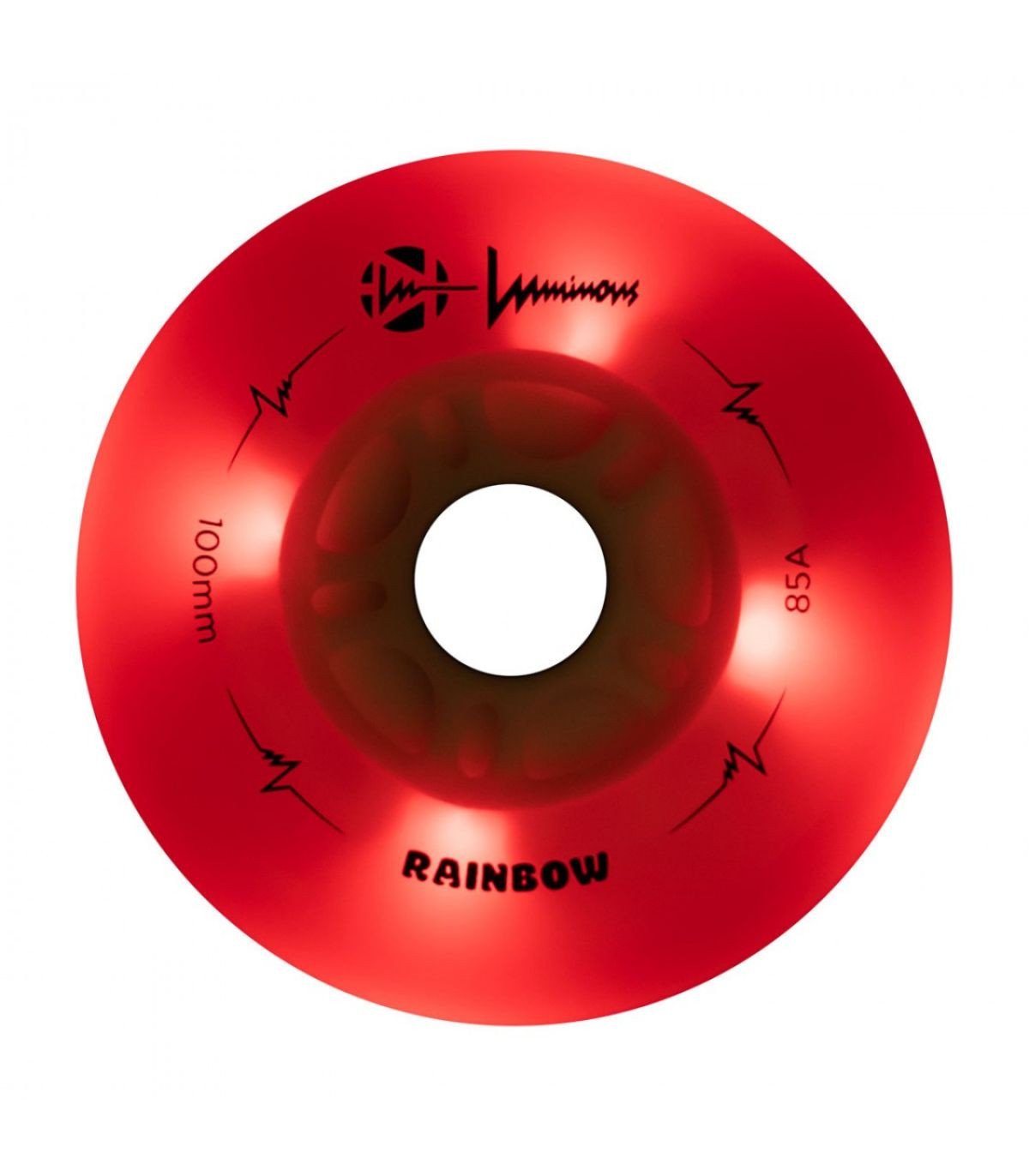 Ruedas LED LUMINOUS para patines 100mm/85a Rainbow White Multicolor
