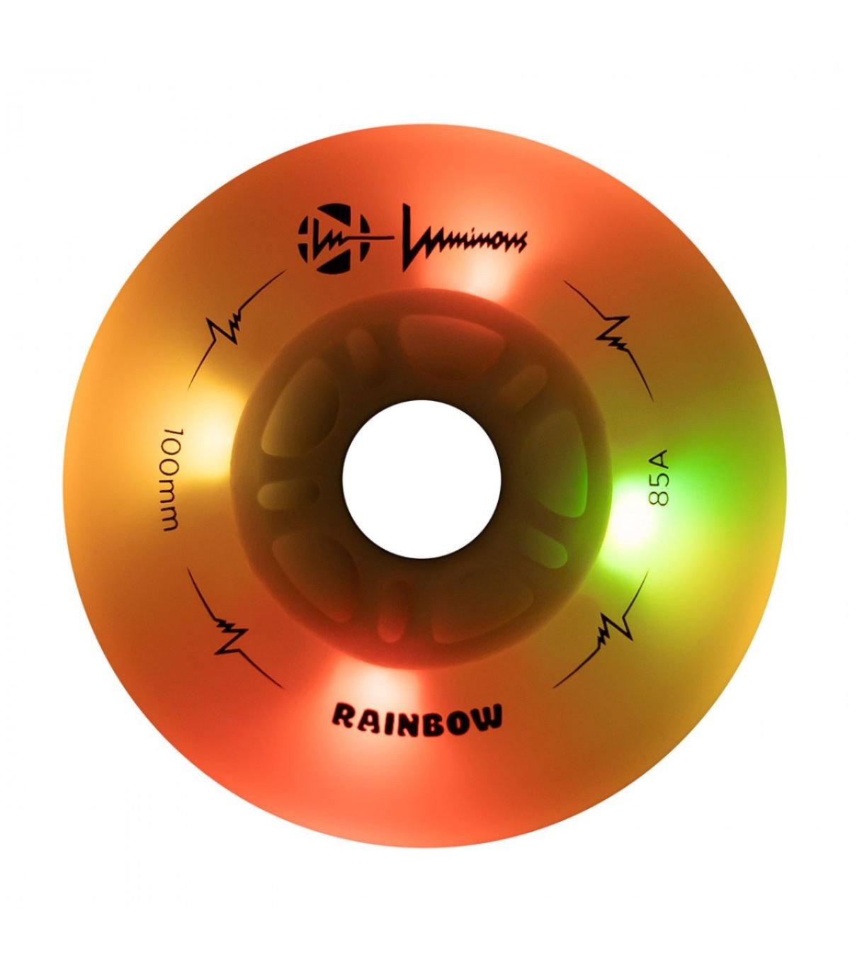 Ruedas LED LUMINOUS para patines 100mm/85a Rainbow White Multicolor