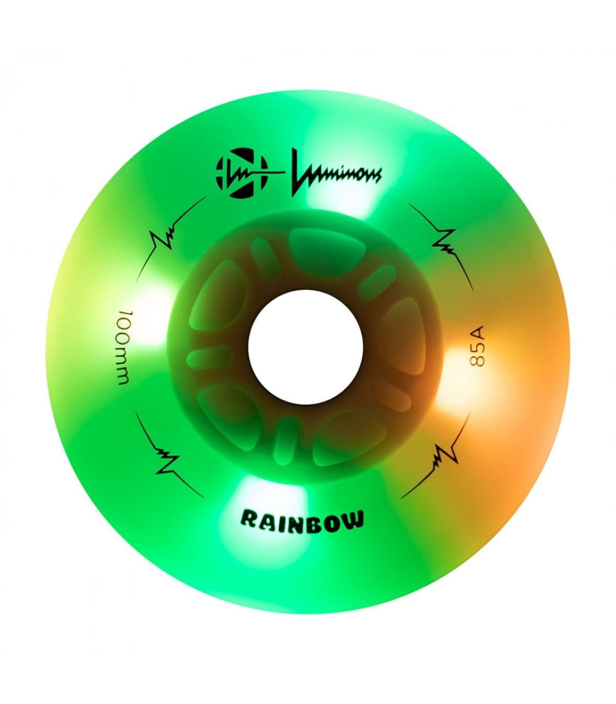 Ruedas LED LUMINOUS para patines 100mm/85a Rainbow White Multicolor