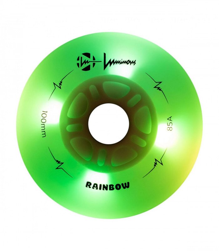 Ruedas LED LUMINOUS para patines 100mm/85a Rainbow White Multicolor