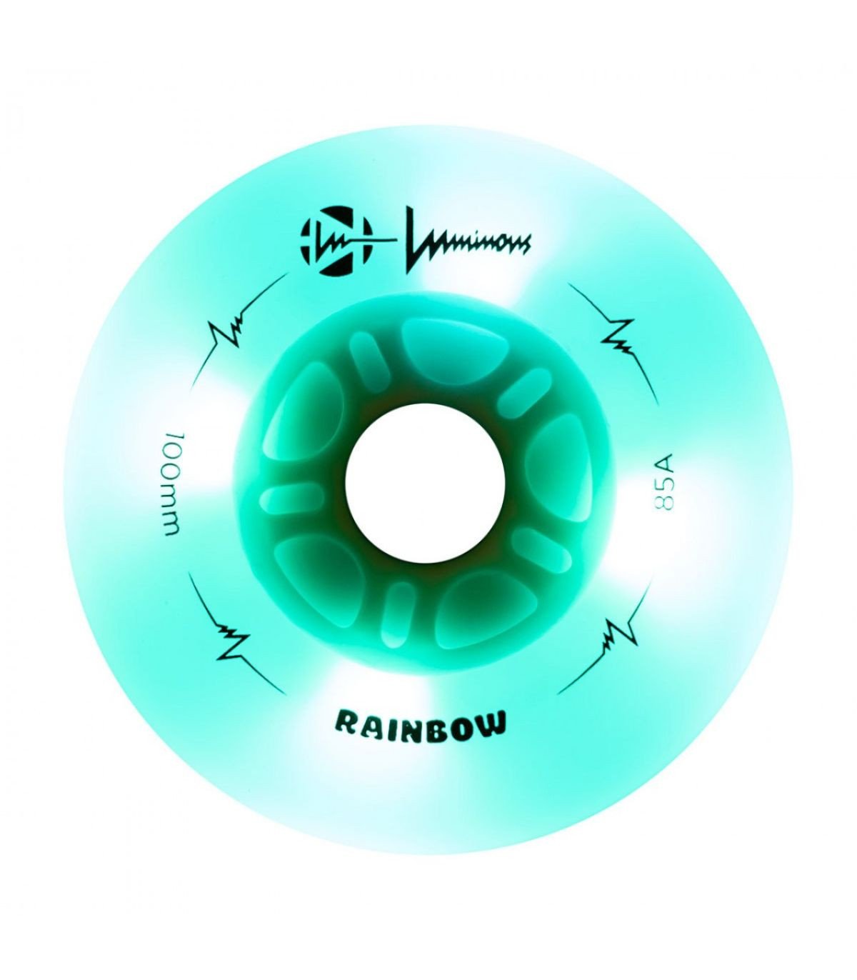 Ruedas LED LUMINOUS para patines 100mm/85a Rainbow White Multicolor