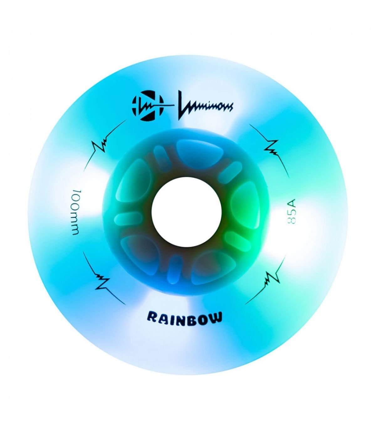 Ruedas LED LUMINOUS para patines 100mm/85a Rainbow White Multicolor
