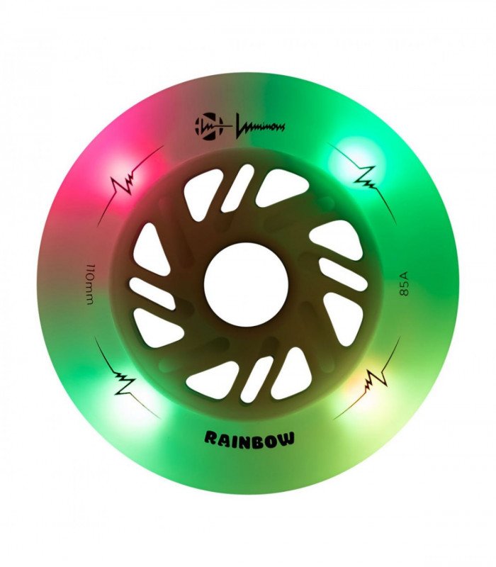 Ruedas LED LUMINOUS para patines 110mm/85a Rainbow White Multicolor
