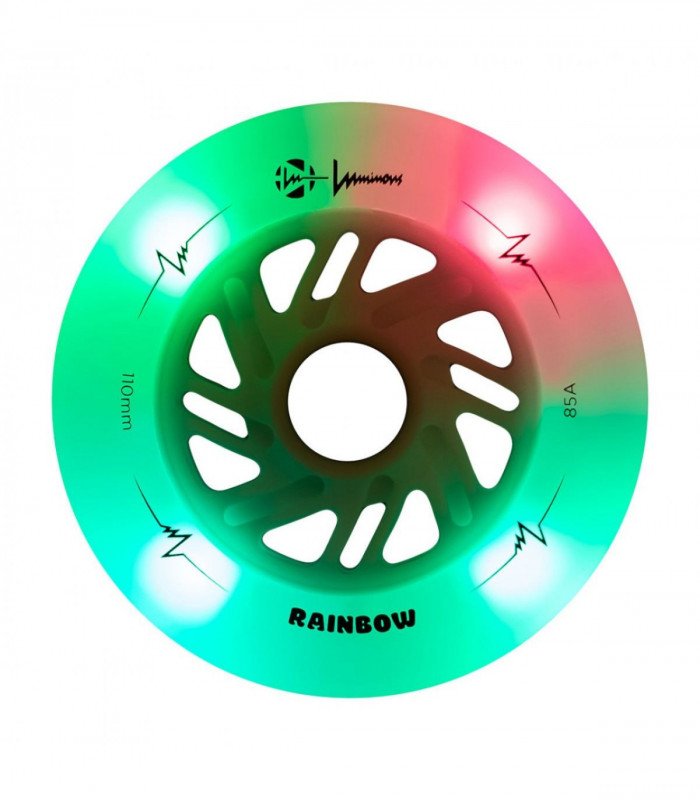 Ruedas LED LUMINOUS para patines 110mm/85a Rainbow White Multicolor
