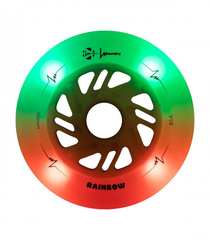 Ruedas LED LUMINOUS para patines 110mm/85a Rainbow White Multicolor