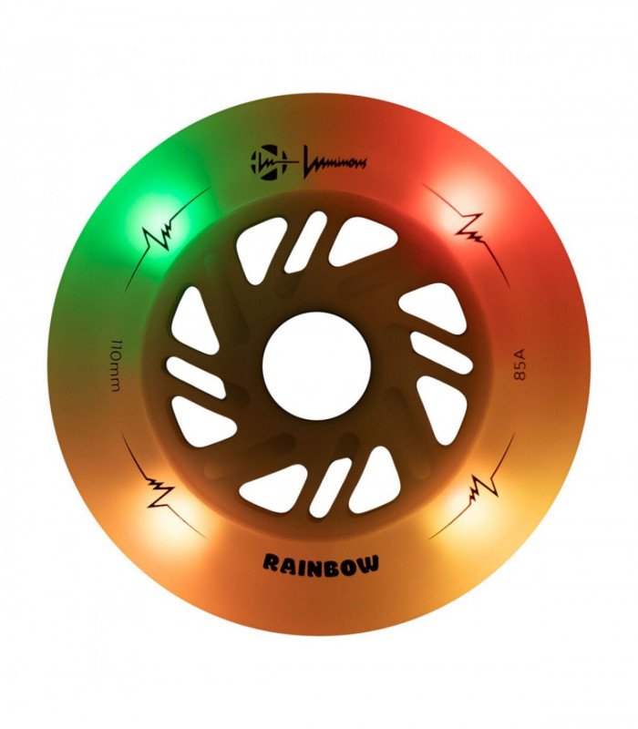 Ruedas LED LUMINOUS para patines 110mm/85a Rainbow White Multicolor