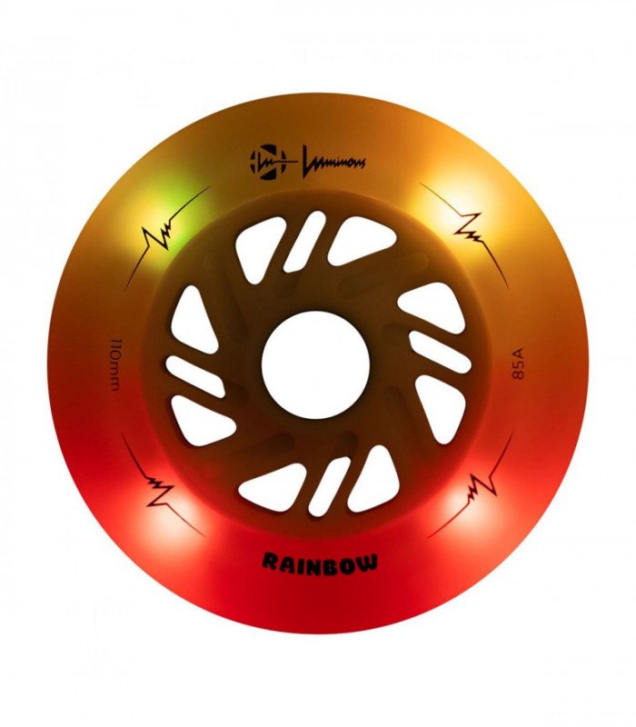 Ruedas LED LUMINOUS para patines 110mm/85a Rainbow White Multicolor
