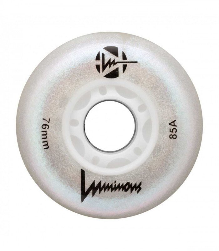 Ruedas Led LUMINOUS para patines 76mm/85a White Pearl
