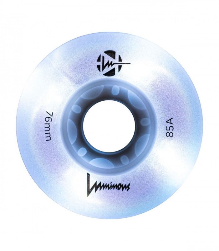 Ruedas Led LUMINOUS para patines 76mm/85a White Pearl