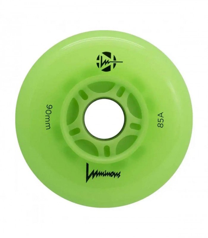 Ruedas Led LUMINOUS para patines 90mm/85a Green Apple Glow Green