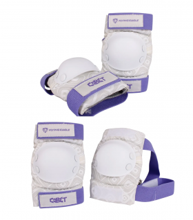 Flying Eagle COBET Blanco/Purpura Kit de Protecciones para patines