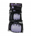 Kit de Protecciones para patines marca V-Roller Negro/Morado
