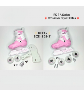 ROLLERKIDZ RK E1.x Rosa- Patines Agresivos Ajustables para niños
