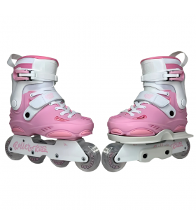 Patines Rollerkidz RK E1.x Rosa Ajustables | Peligro FSK