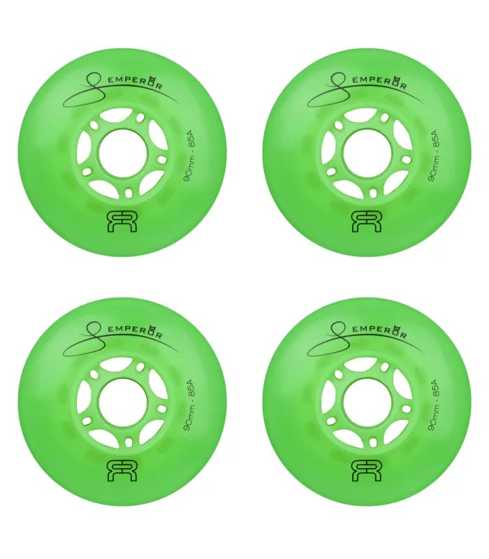 Ruedas FR Downtown Emperor 90mm Verde | Pack 4 Peligro FSK