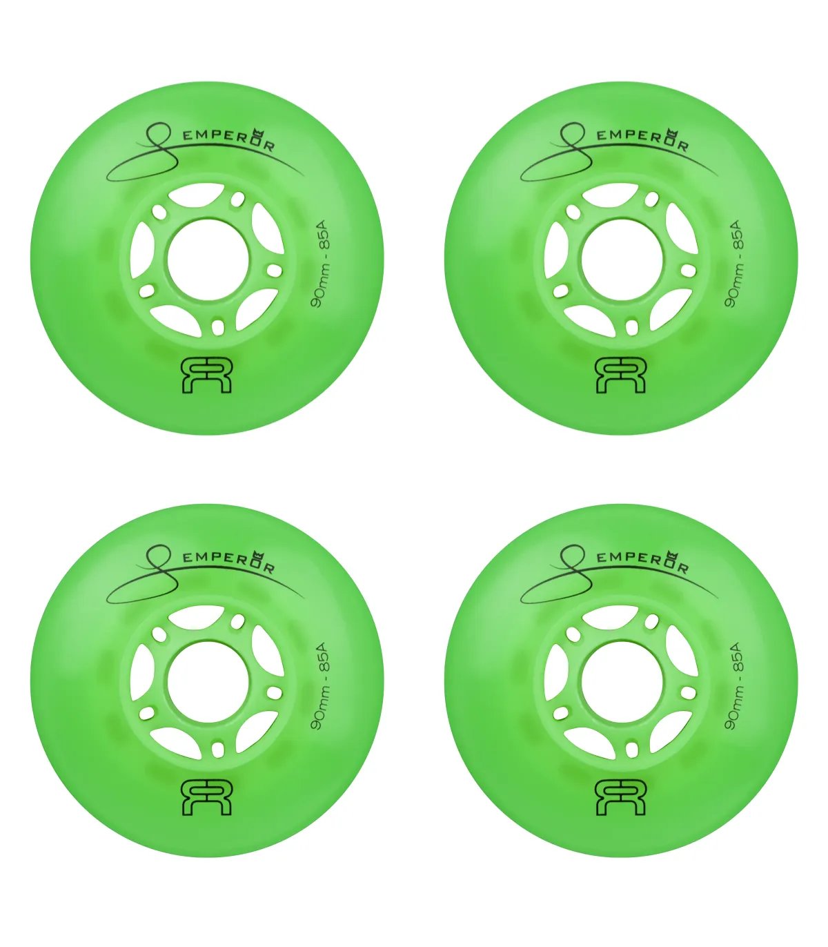 Ruedas FR Downtown Emperor 90mm Verde | Pack 4 Peligro FSK