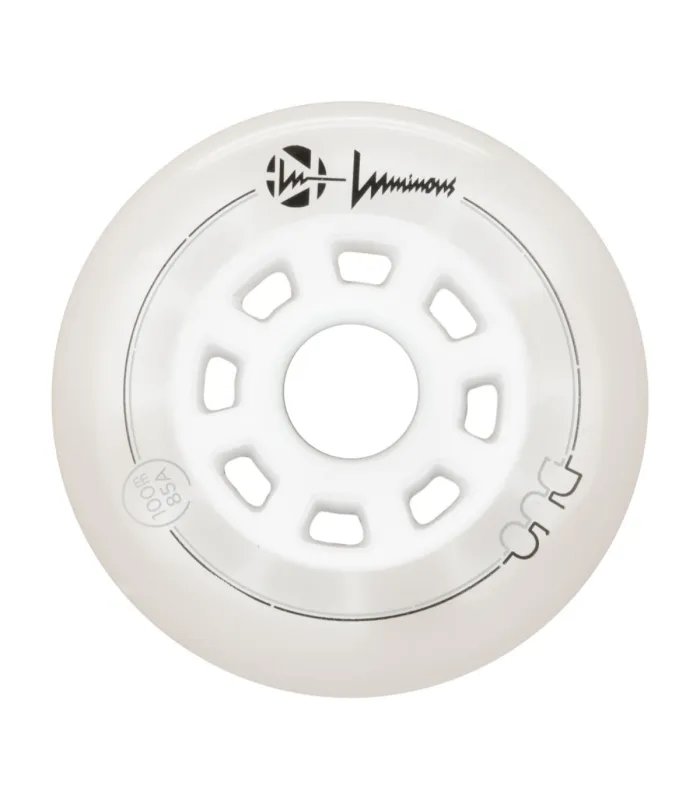 Ruedas Luminous DUO 100mm White/Red | Pack 3 Peligro FSK