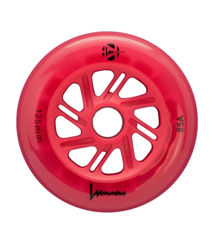 Ruedas Luminous LED 125mm Red Red | Pack 3 Peligro FSK Shop