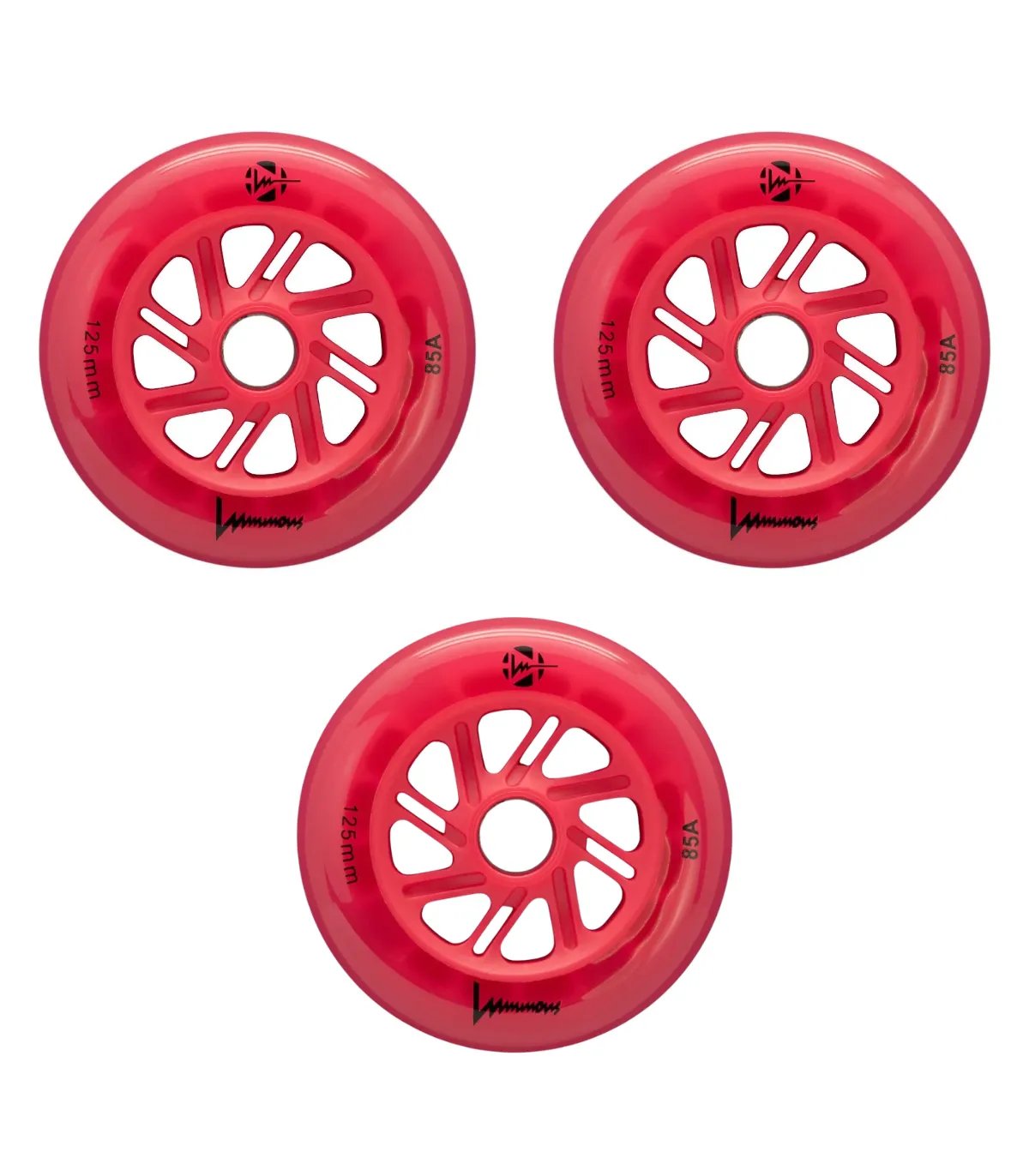 Ruedas Luminous LED 125mm Red Red | Pack 3 Peligro FSK Shop
