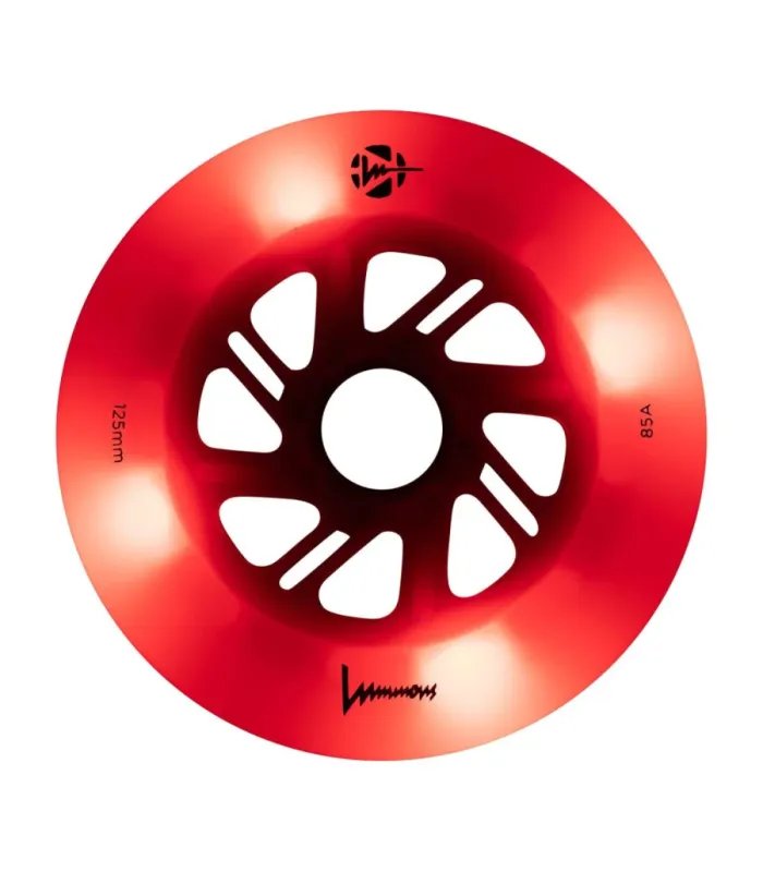 Ruedas Luminous LED 125mm Red Red | Pack 3 Peligro FSK Shop