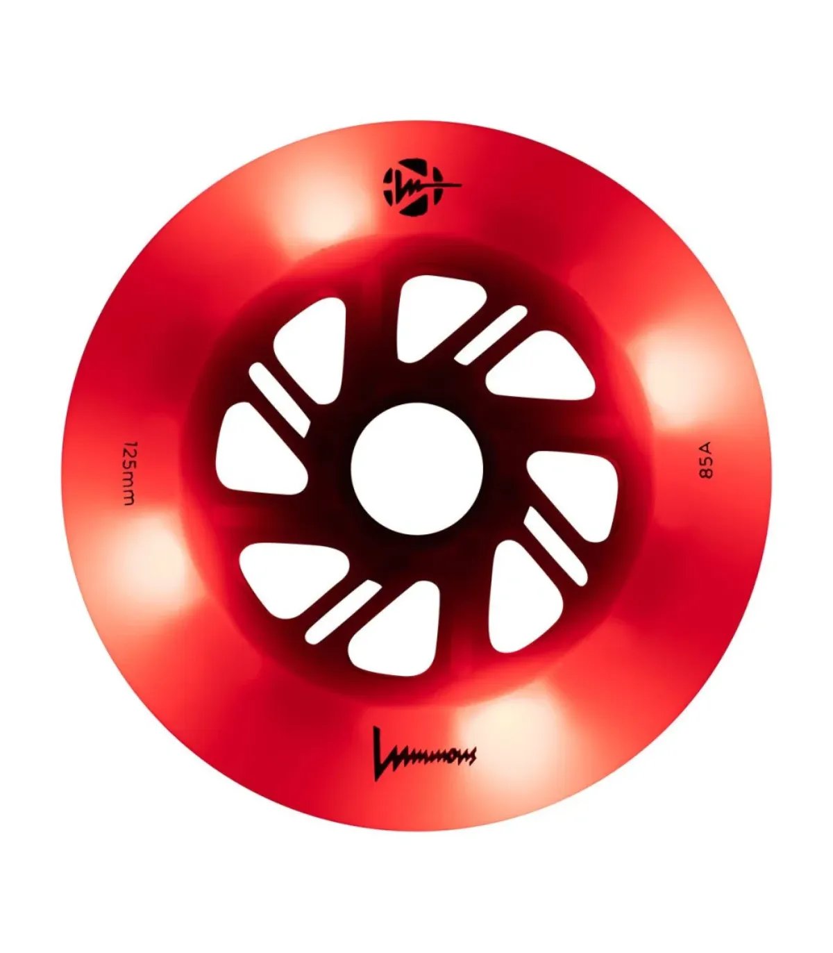 Ruedas Luminous LED 125mm Red Red | Pack 3 Peligro FSK Shop