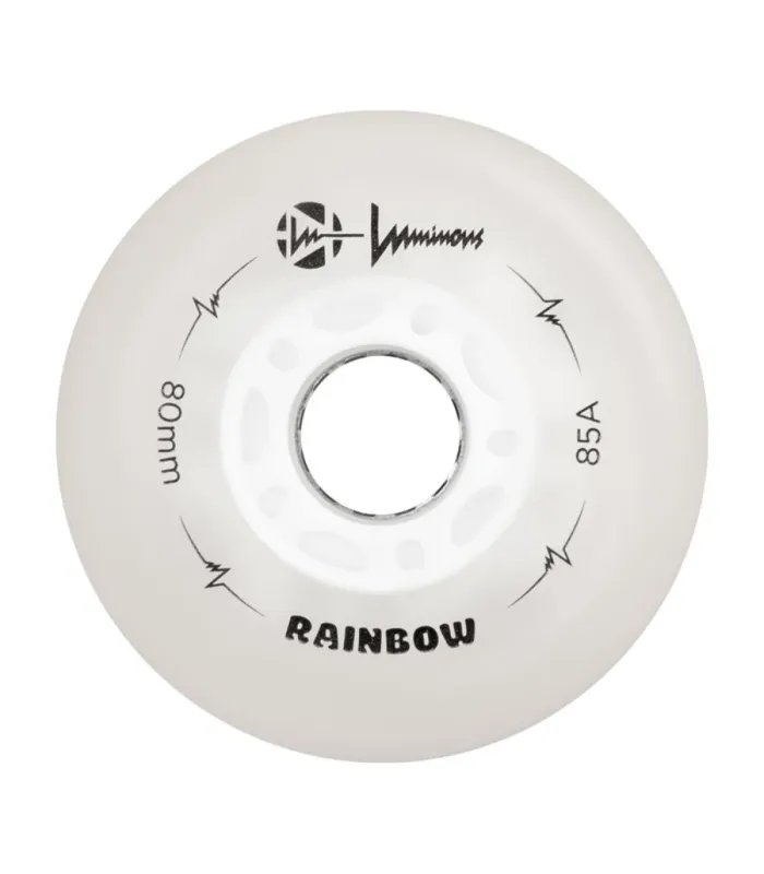 Ruedas Luminous LED 80mm Rainbow White | Pack 4 Peligro FSK