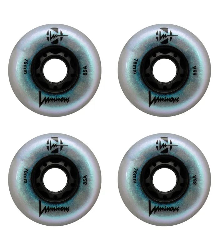 Ruedas Luminous LED 76mm Black Pearl | Pack 4 Peligro FSK