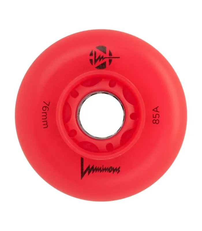 Ruedas Luminous LED 76mm Red Red | Pack 4 Peligro FSK Shop