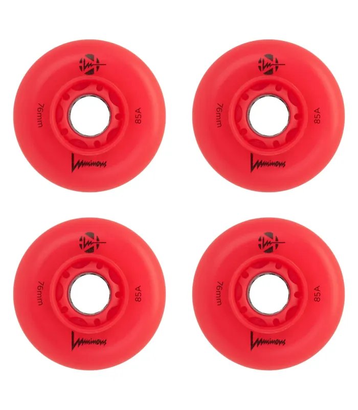 Ruedas Luminous LED 76mm Red Red | Pack 4 Peligro FSK Shop