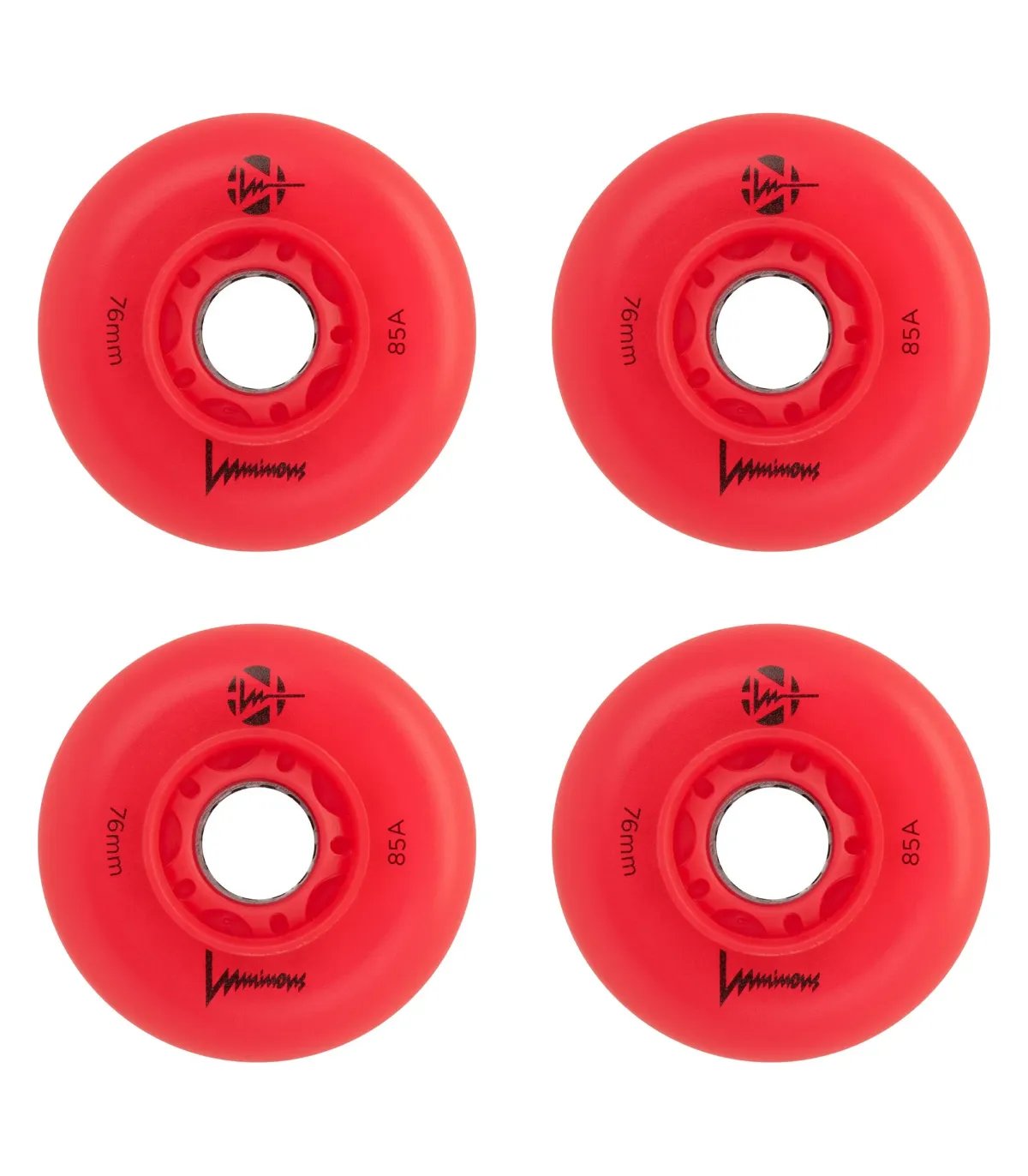 Ruedas Luminous LED 76mm Red Red | Pack 4 Peligro FSK Shop