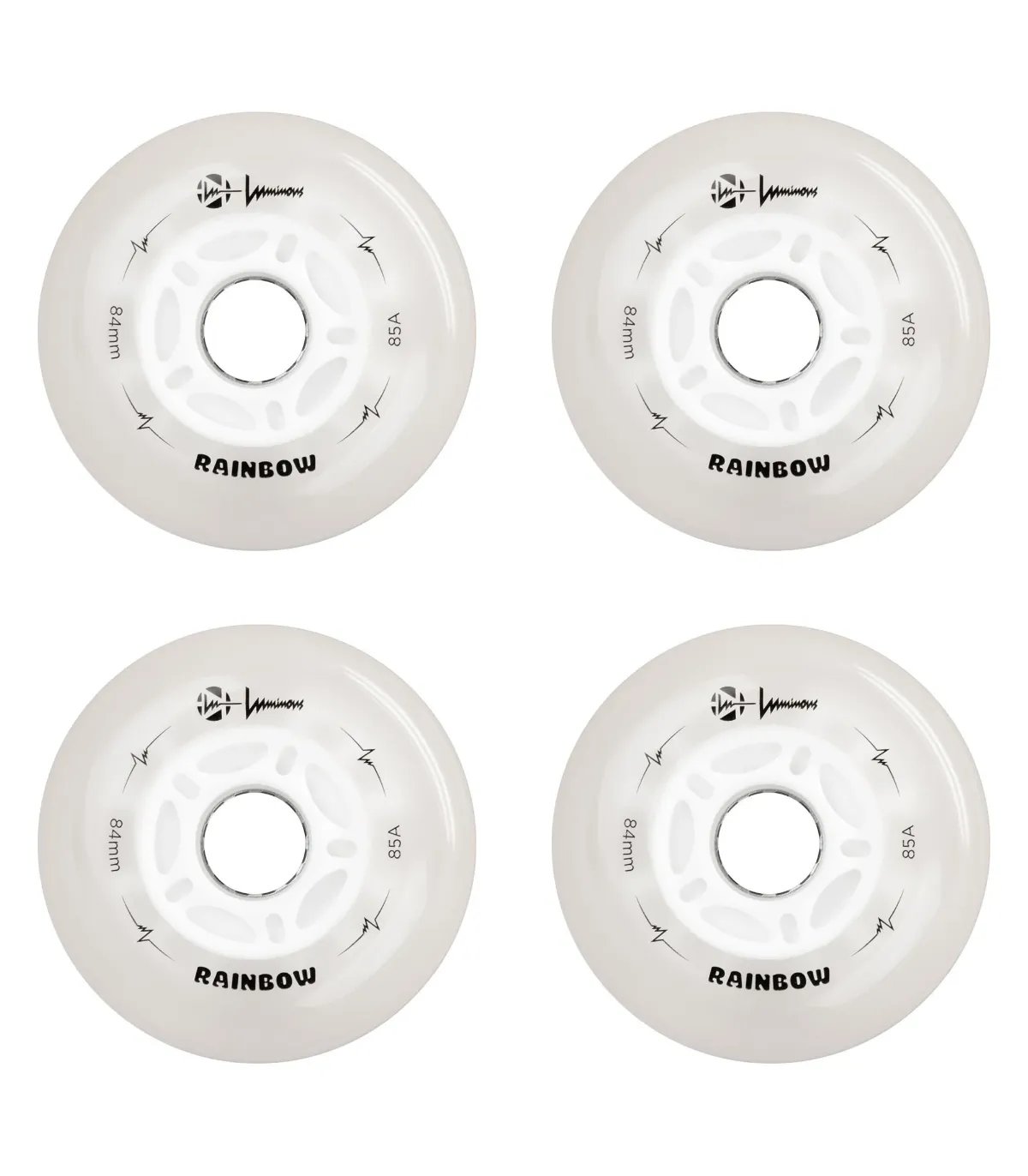 Ruedas Luminous LED 84mm Rainbow | Pack 4 Peligro FSK Shop