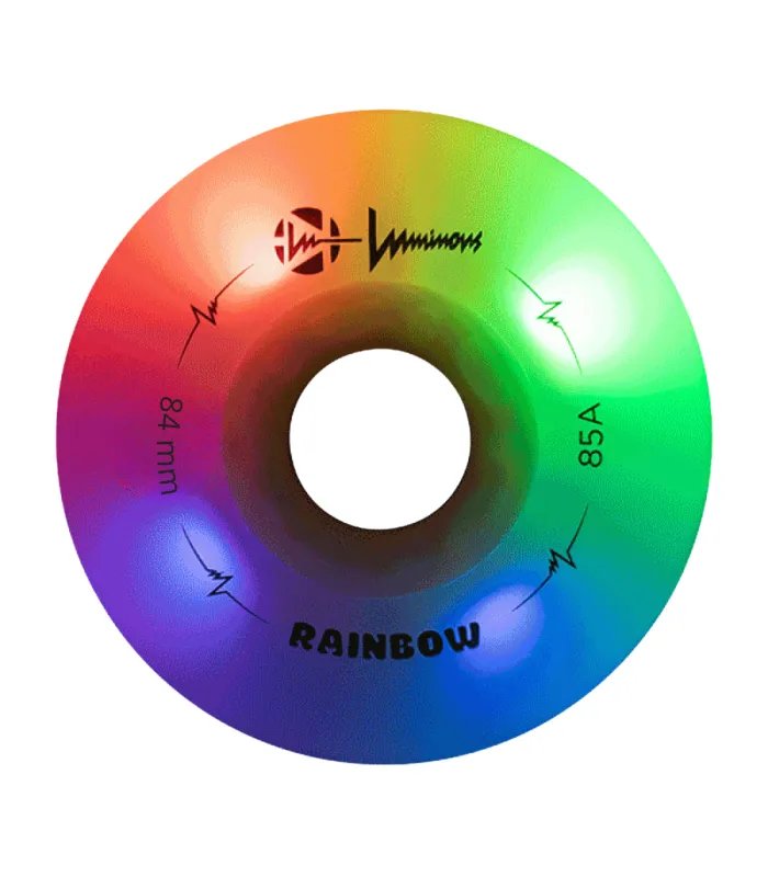 Ruedas Luminous LED 84mm Rainbow | Pack 4 Peligro FSK Shop
