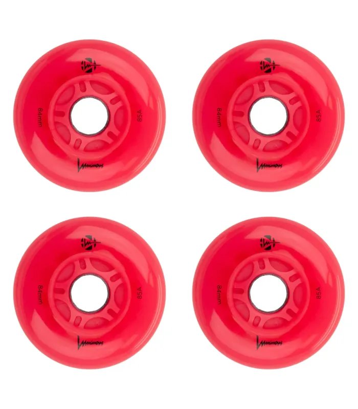 Ruedas Luminous LED 84mm Red Red | Pack 4 Peligro FSK Shop