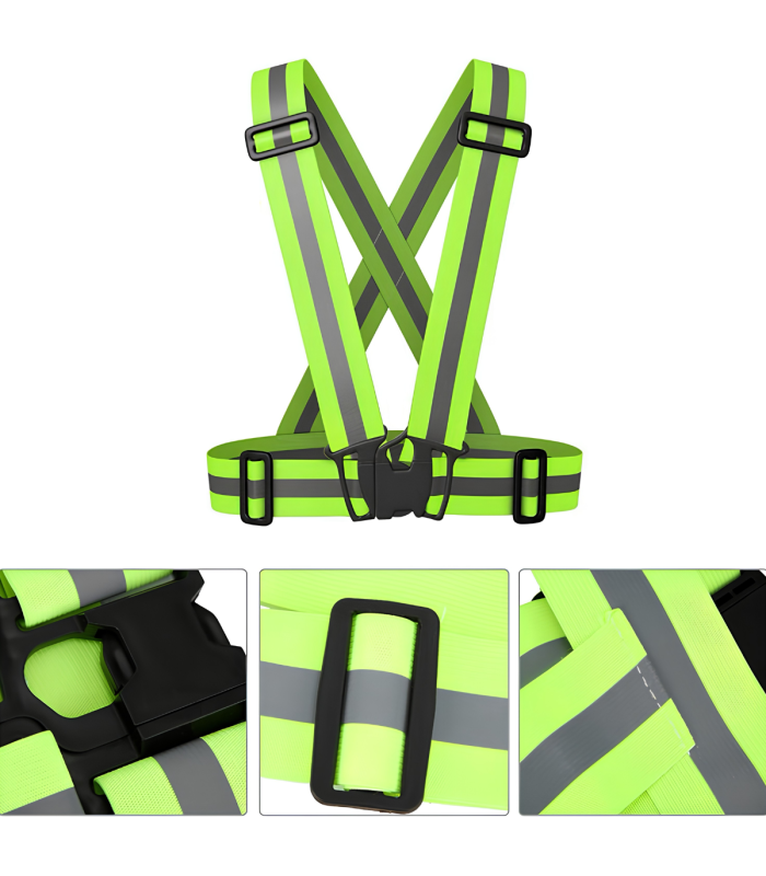 Chaleco Reflejante Elástico de Seguridad - Patinaje y Ciclismo