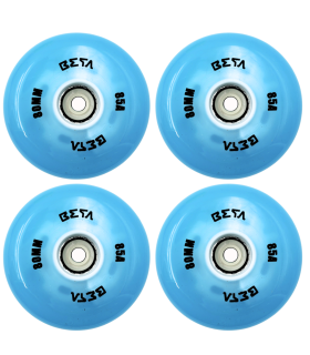 Ruedas Beta LED 80mm 85A Neón Azul - Set de 4