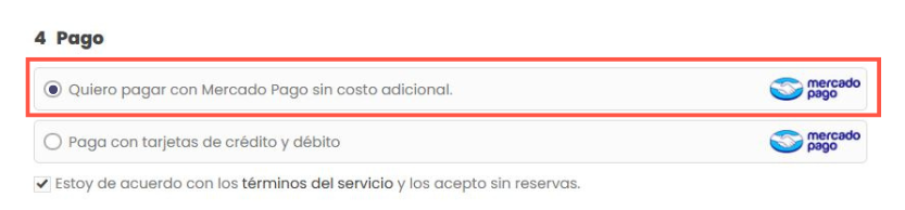 Seleccionar Mercado Pago