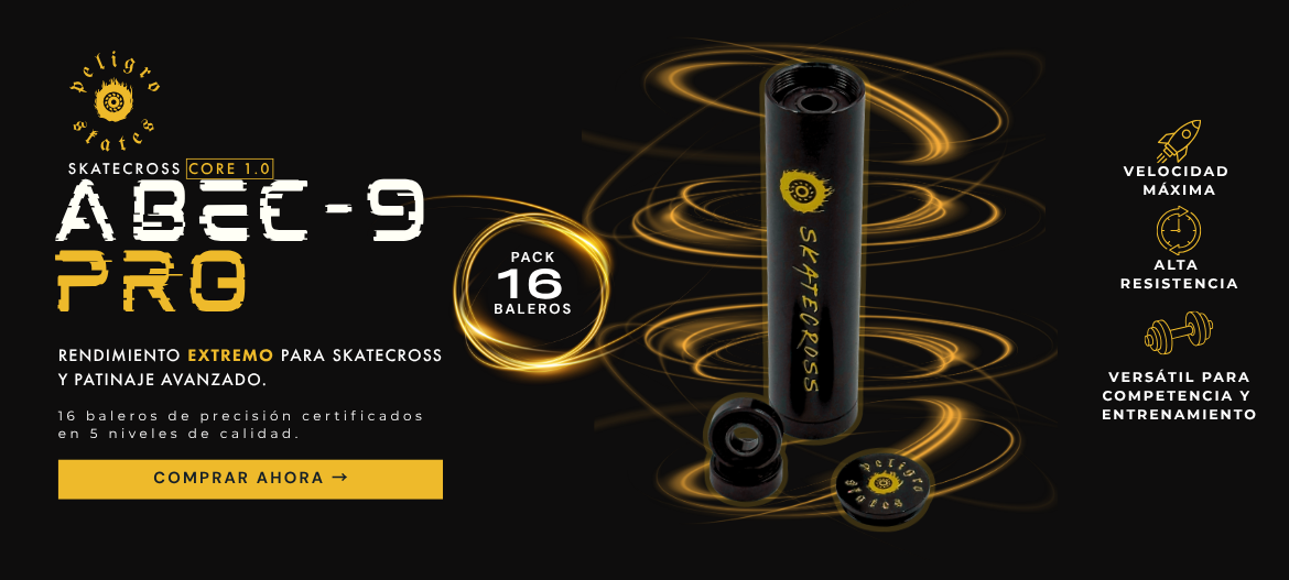 Baleros Peligro ABEC9 Pro Skatecross - Core 1.0 (Pack con 16 piezas)